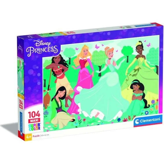 Clementoni Maxi Puslespil 104 Brikker - Disney Prinsesser