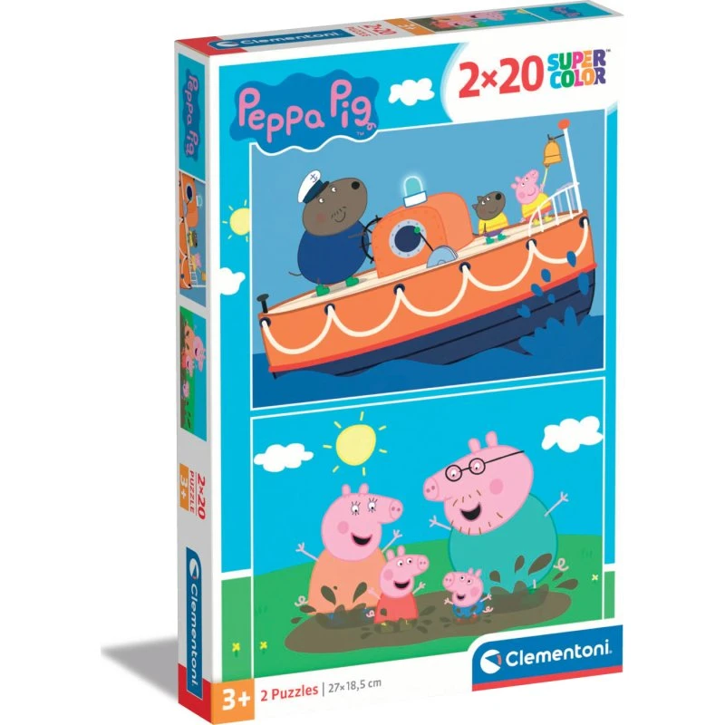 Clementoni SuperColor Peppa Pig 2x20 Brikker Floor Puslespil