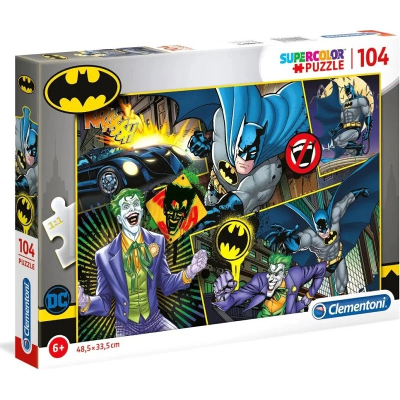 Clementoni Batman Puslespil 104 Brikker - Super Color
