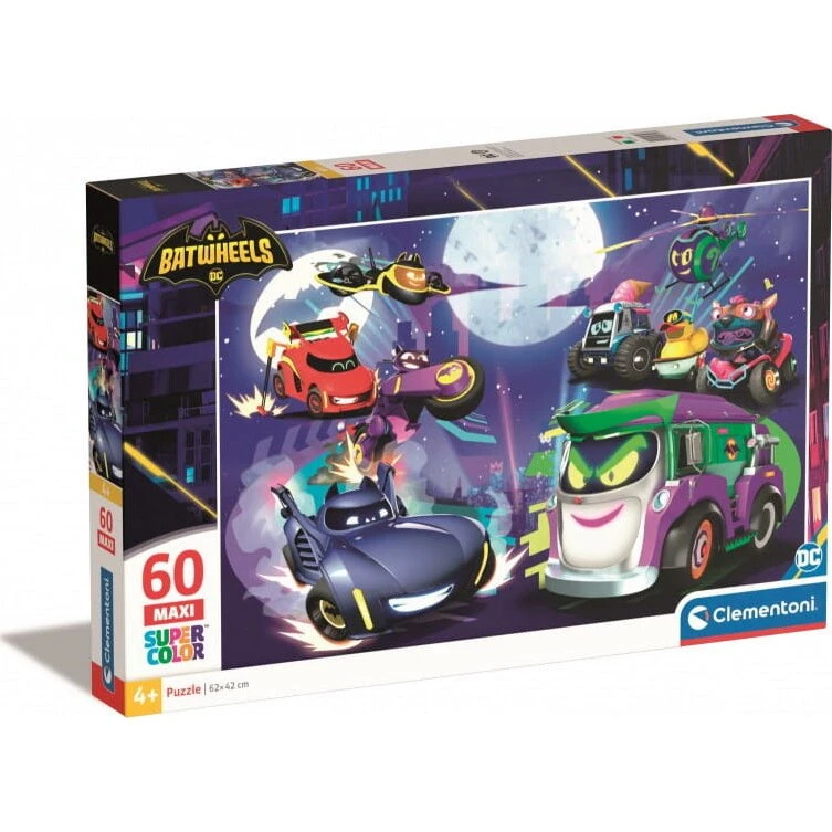 Clementoni Batwheels Maxi SuperColor Puslespil, 60 Brikker