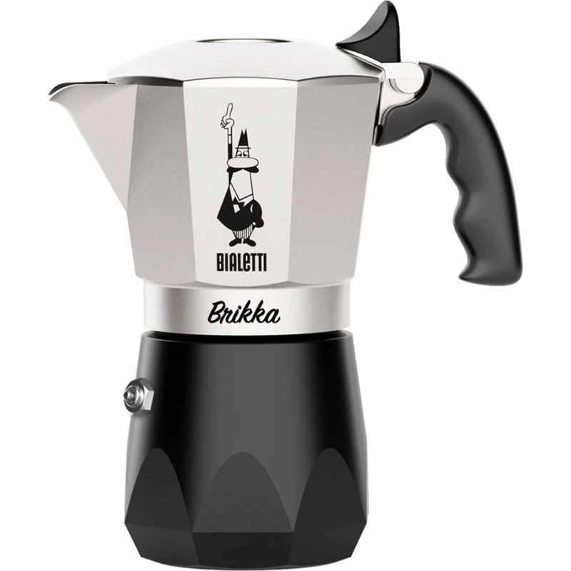 Bialetti Brikka Mokkabrygger 4 Kopper, Sort