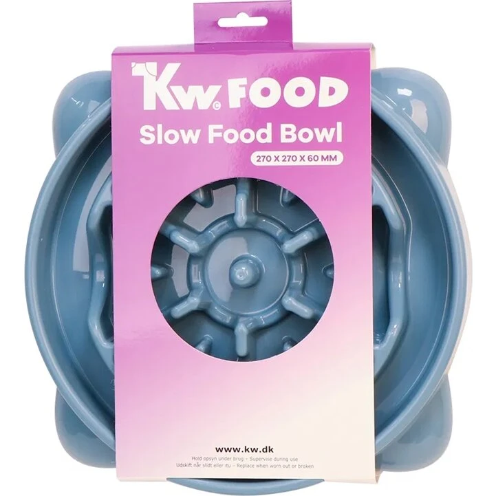 KW Slowfeeder hundeskål - Blå