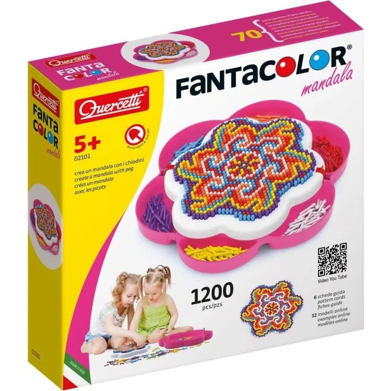 Quercetti FantaColor Mandala Stiftmosaik, 1200 stk, 5+ år
