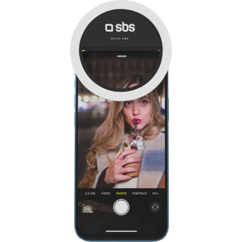 SBS Selfie Ring Light - LED Lys med Smartphone-klip