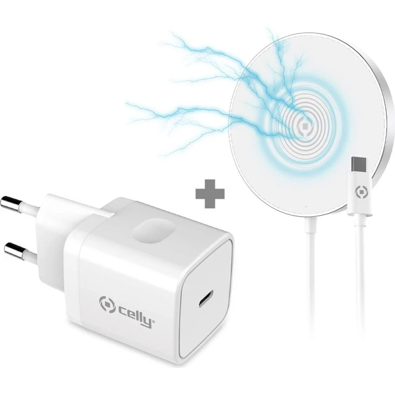 MagChargeKit Magnettrådsoplader + 20W PD, Hvid