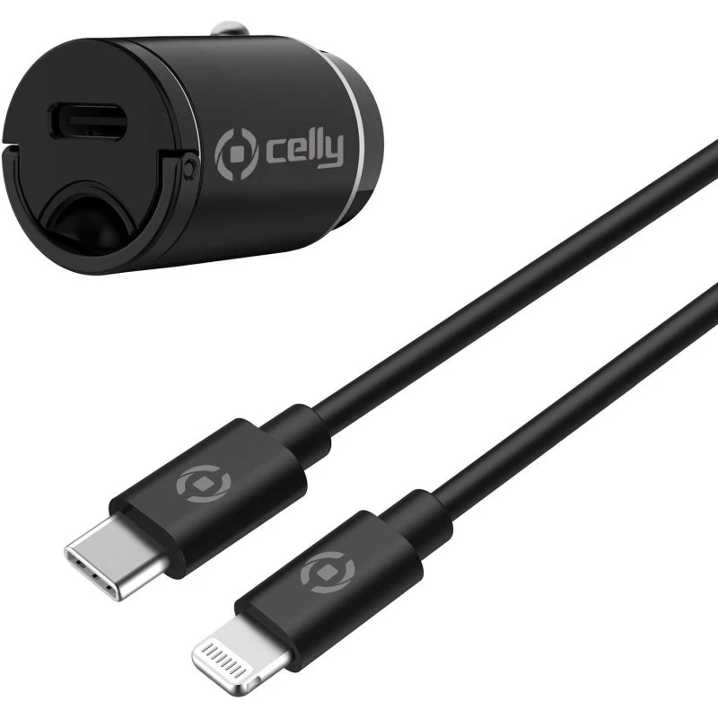 Celly CCMINILIGHT Mini USB-C PD 20W Biloplader + Kabel