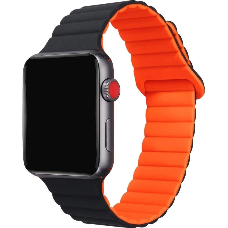 Celly Armbånd til Apple Watch 42/44/45 mm Magnetisk Sort/Orange