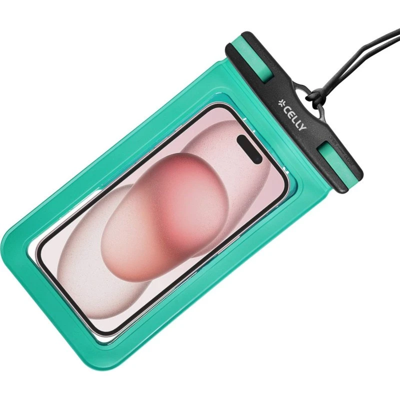 Celly Splashbag Vandtæt Taske IP68, Max 6,9" turkis
