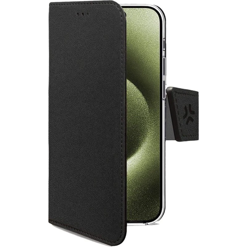 Celly Wally Wallet Case iPhone 17 – Sort, øko-læder