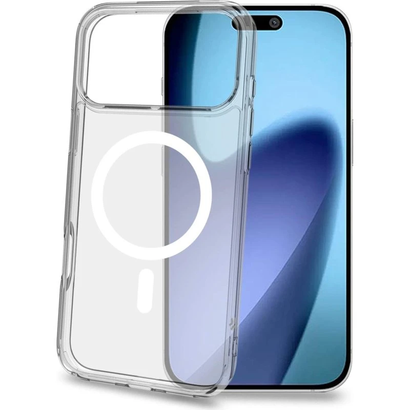 Celly Gelskinmag TPU Cover, Transparent, iPhone 17 Pro Max, MagSafe-kompatibelt