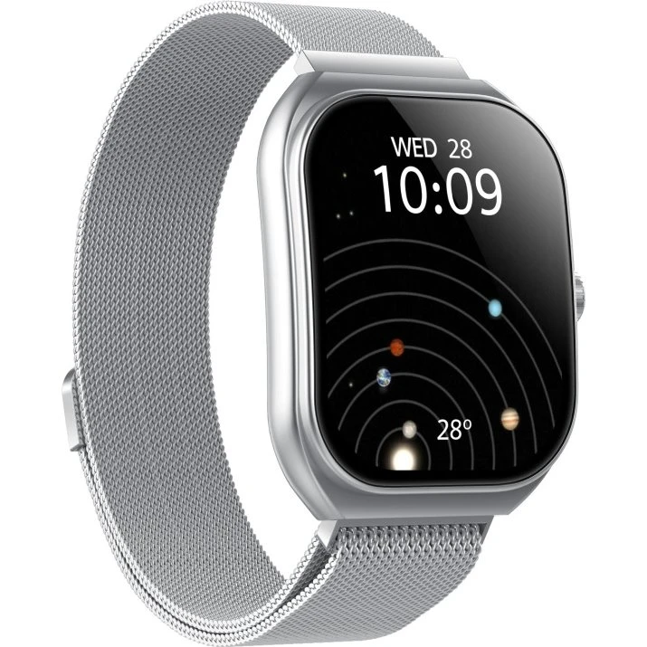 Celly Trainerwide Smartwatch Milanese Mesh Silver 2,01" USB-C
