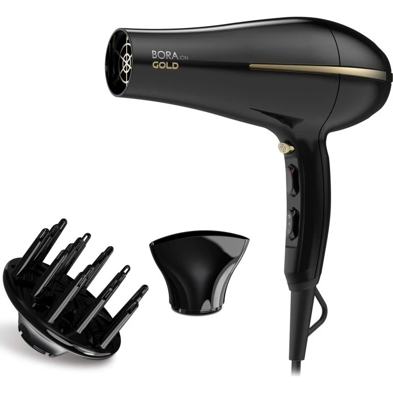 GA.MA Bora ION Gold Hårtørrer GH0825, 2200W, Sort