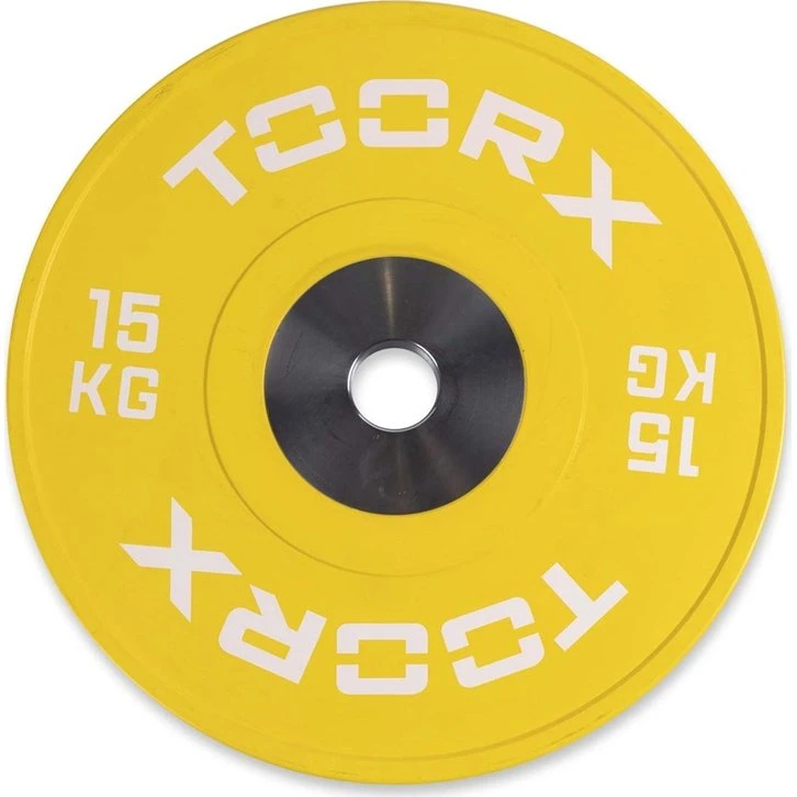 Toorx Competition Bumperplate 15 kg, Livligt Gul
