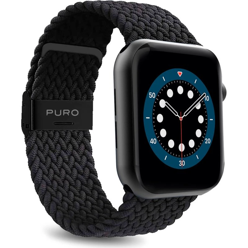 Puro Loop Nylonrem til Apple Watch 42/44/45/49 mm – Sort