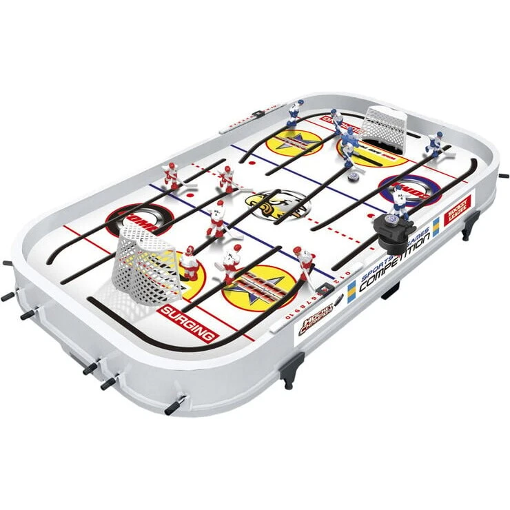 ISHOCKEY Stort bordhockeyspil 60x35 cm – 12 spillere