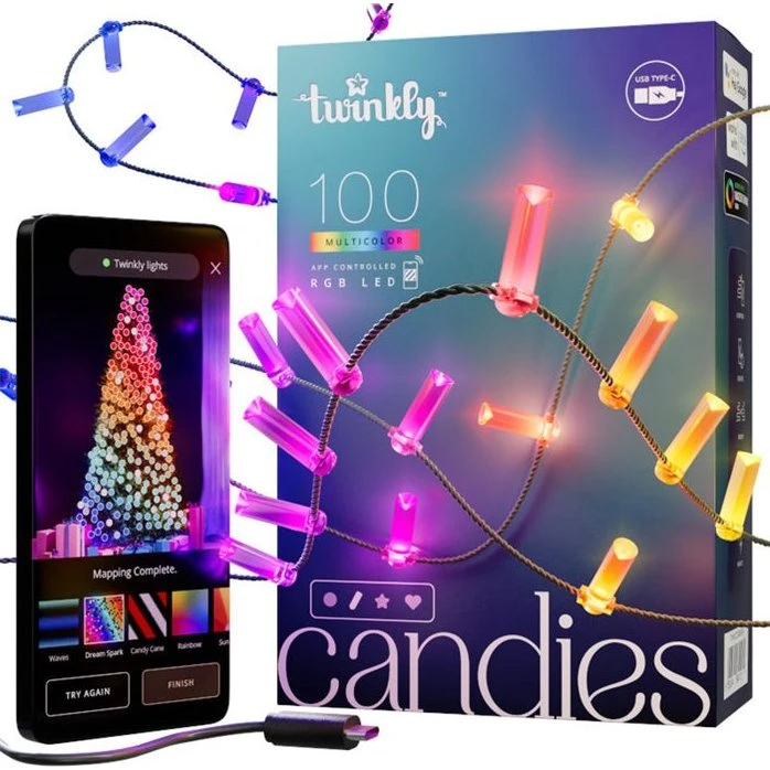 Twinkly Candies Kædelys 100 LED 7W RGB, app-styret