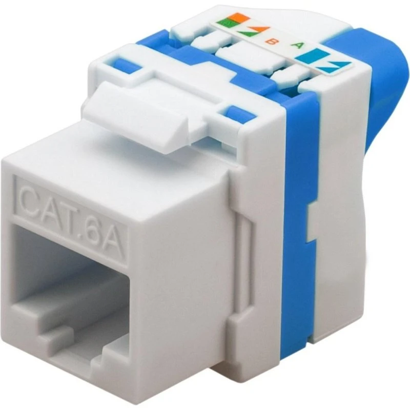 TECHly Cat 6a RJ45 Keystone UTP, værktøjsfri, hvid