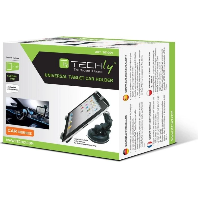 TECHly Tabletholder med sugekop, 7-10,1"