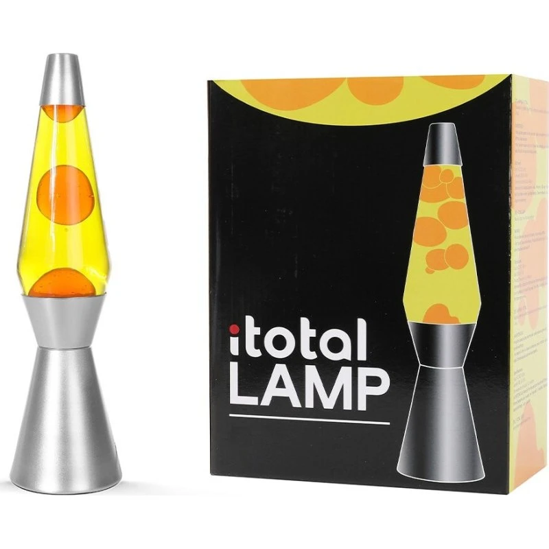 iTotal Lava Lampe 36 cm Gul/Orange Sølv
