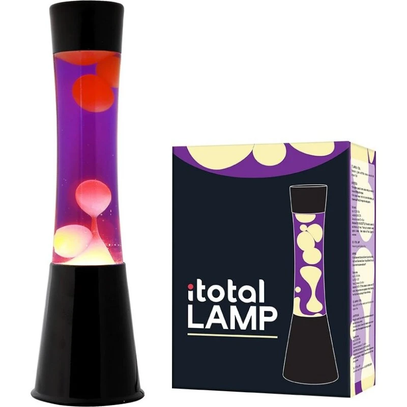 iTotal Lava Lampe Sort/Lilla/Gul 40 cm