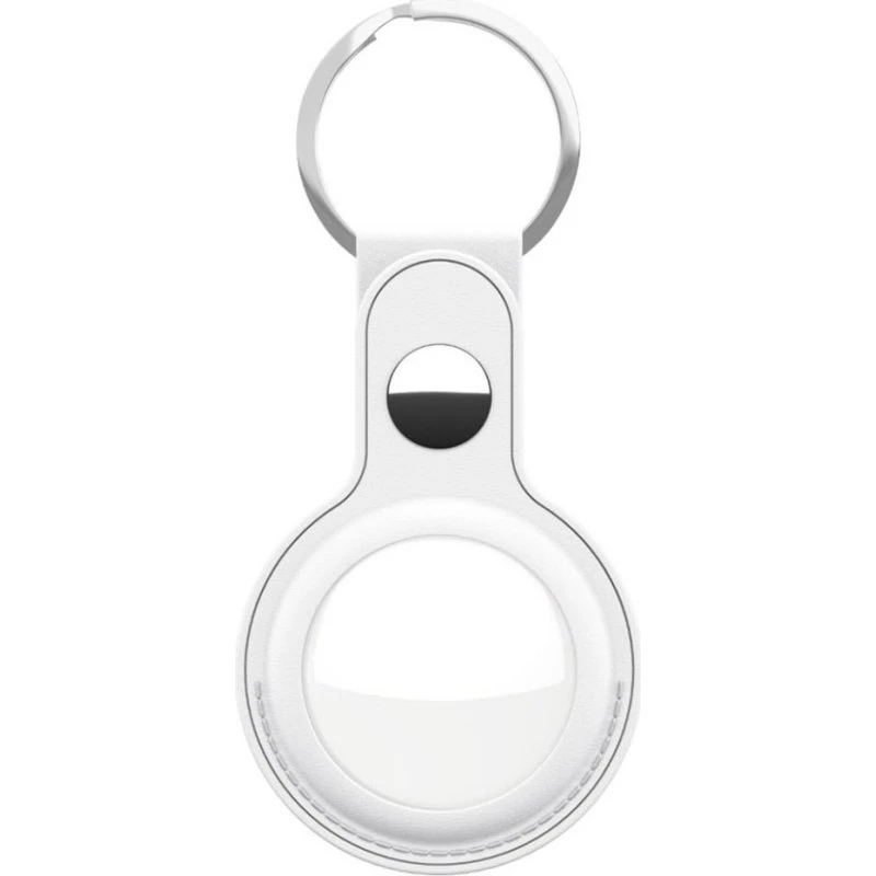 KeyBudz Leather Keyring til AirTag, Hvid