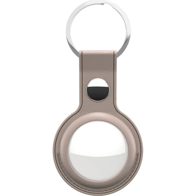 KeyBudz Læder Nøglering til AirTag – Sandy Beige