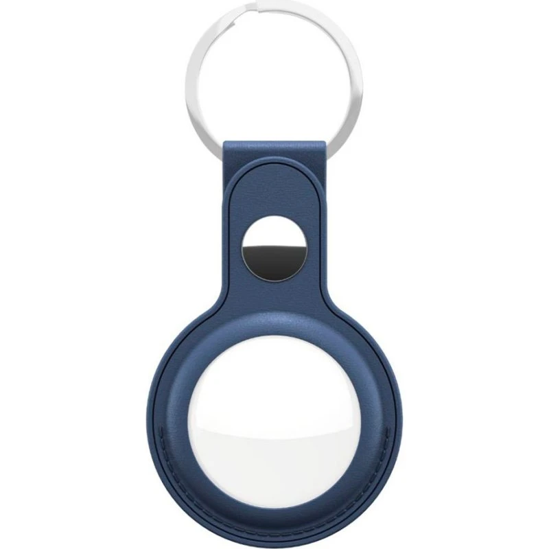 KeyBudz Leather Keyring til AirTag 2-pak, Blå