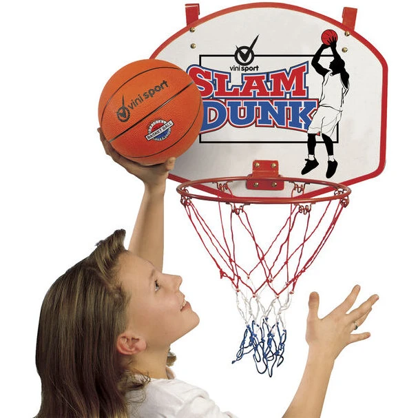 VINI Basketsæt på træplade med 30 cm metalkurv