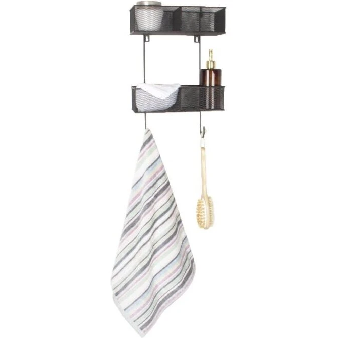 Borg Living hængeopbevaring i sort metal 44x16x30 cm