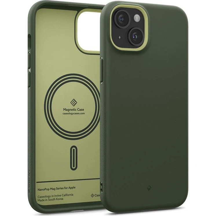 Spigen Caseology Nano Pop MagSafe Cover til iPhone 15 - Avo Grøn