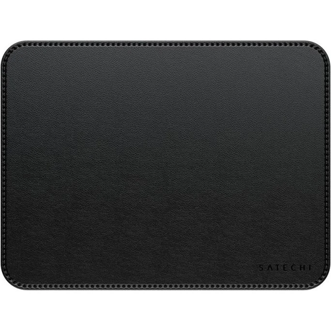 Satechi Premium Musemåtte, 25x19cm, Vegansk Læder, Sort