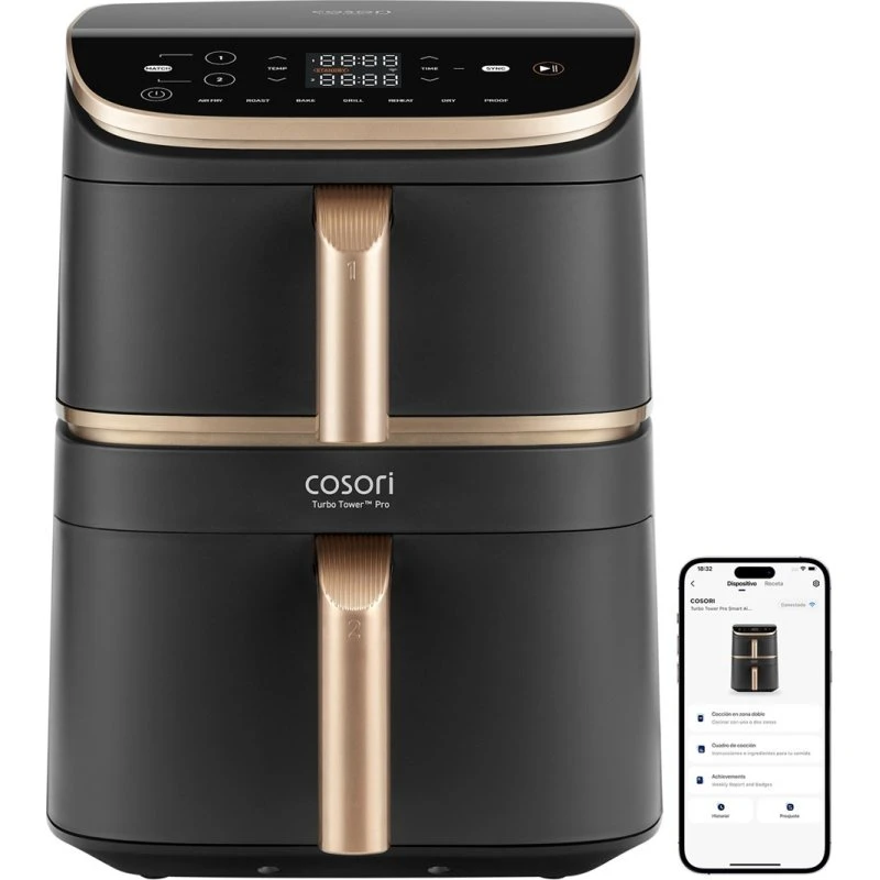 Cosori Turbo Tower Pro Airfryer 10,8L, Sort