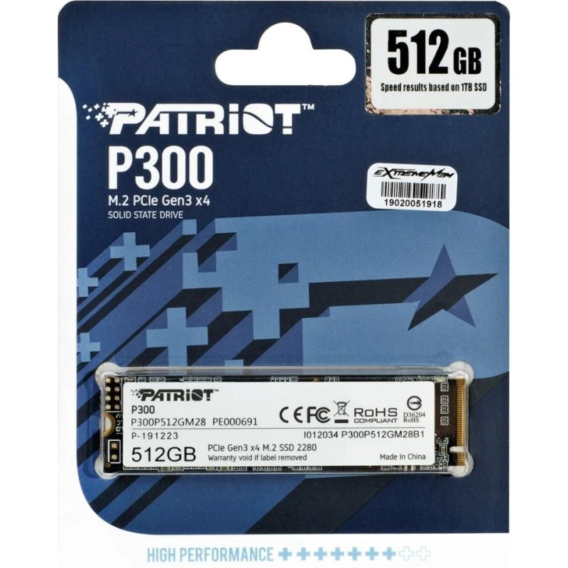 Patriot P300 SSD M.2 NVMe 512 GB PCIe 3.0 x4