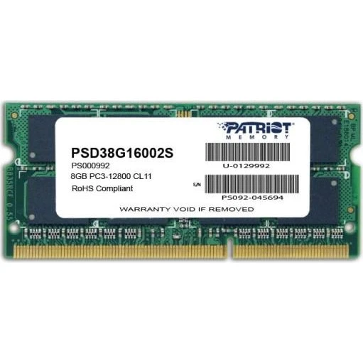 Patriot Memory 8 GB DDR3 1600 MHz SO-DIMM RAM