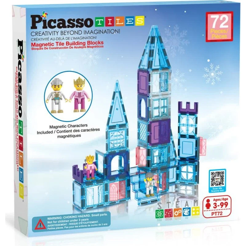 PicassoTiles 72 Dele Ice Winter Tema Magnetiske Byggeklodser