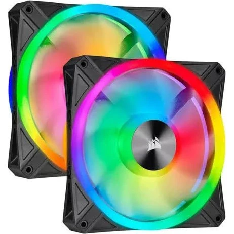 Corsair iCUE QL140 RGB 140mm 2-pack Sort med RGB LED