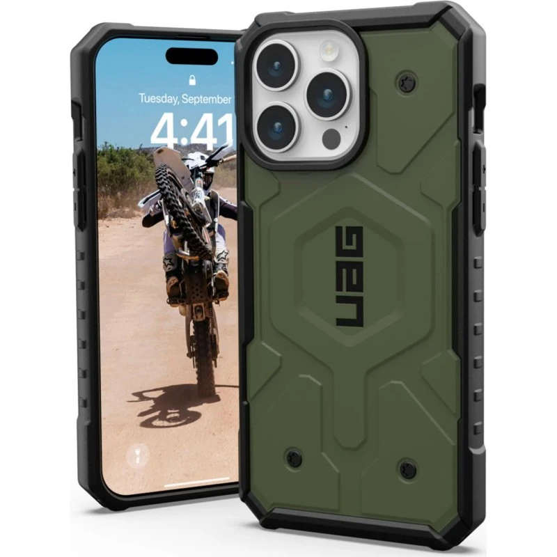 UAG Pathfinder MagSafe Olive Drab til iPhone 15 Pro Max