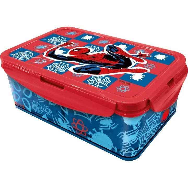 Stor Spider-Man Madkasse med Udtagelige Rum – 21x13x7 cm, BPA-fri