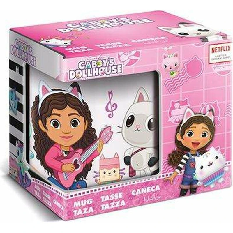 Gabby's Dollhouse Krus Party Lyserød 325 ml, Keramik med Gaveæske