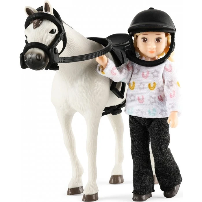 Lundby Dockset med Hest – Aftageligt Tøj & Ridehjelm