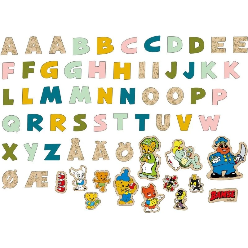 Bamse Magnetiske Bogstaver & Figurer – 51 bogstaver, 13 figurer, 3+ år