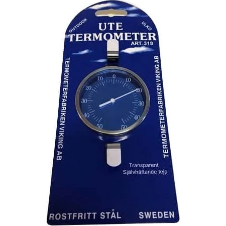 Termometerfabriken In-/Udendørs Termometer Rustfrit Stål 75 mm