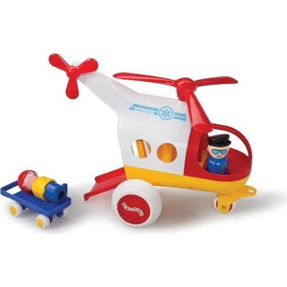 Viking Toys Jumbo Ambulancehelikopter med 2 Figurer