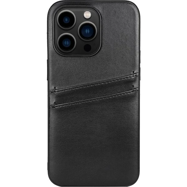 Buffalo Cover PU Sort - iPhone 14 Pro med 2 kortpladser