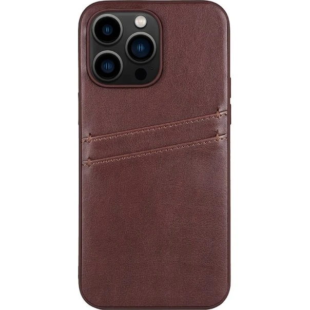 Buffalo Cover PU 2 Kort Brun - iPhone 14 Pro Max