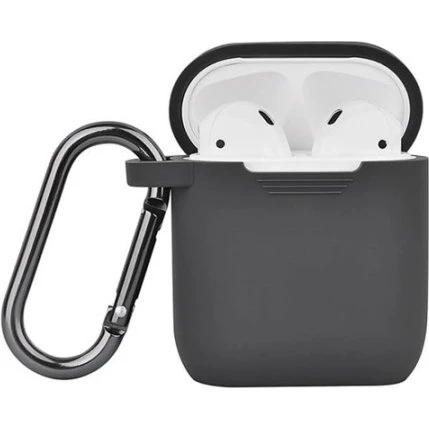 North Airpods Silikone Case med Karabin Mørkegrå