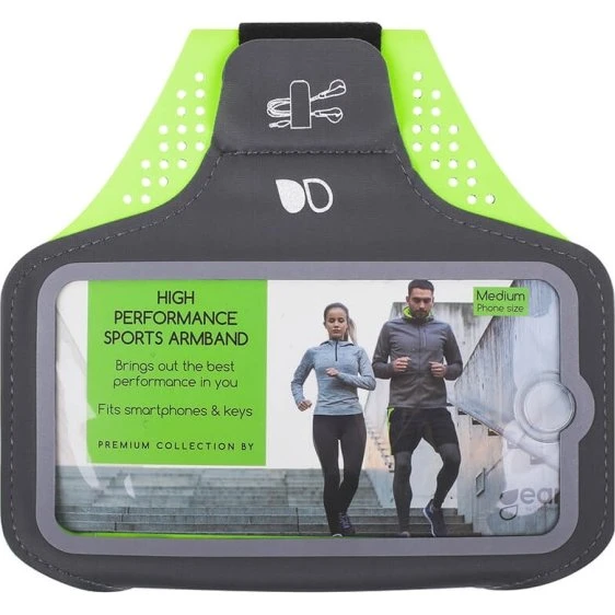 Gear Sportsarmbånd Premium Universal Medium 6,1" Grå/Gul