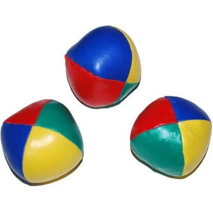 Jongleringsbolde 3 stk, flerfarvede 6 cm (sandfyldte)