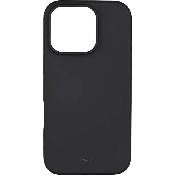 Onsala MagSerie Silikonecover, iPhone 16 Pro, Sort