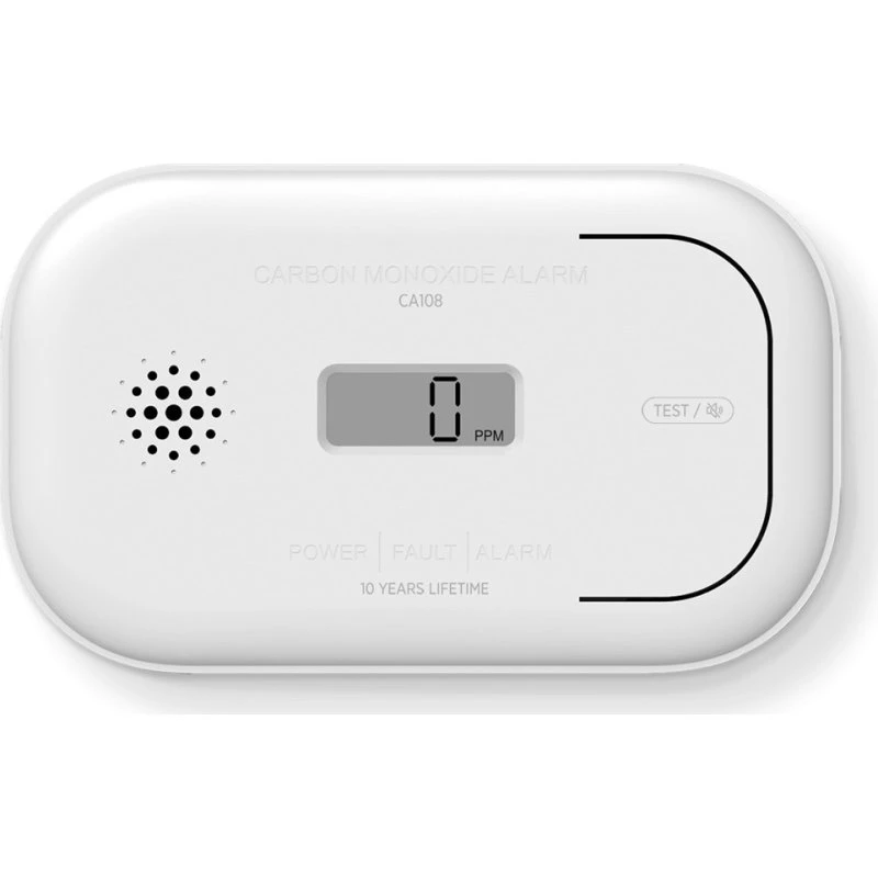 Housegard CA108 Kuliltealarm med LCD-display, hvid, 3-års batteri